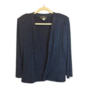 Alex Evenings Blazer Women's Size 16P Petite Sparkles Mother‎ of the Bride Blue